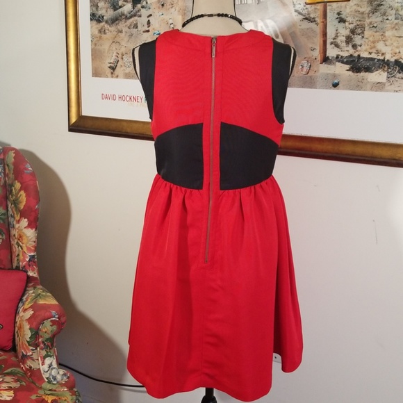 Prabal Gurun  party tea red/black dress. Size 8 - Picture 6 of 8